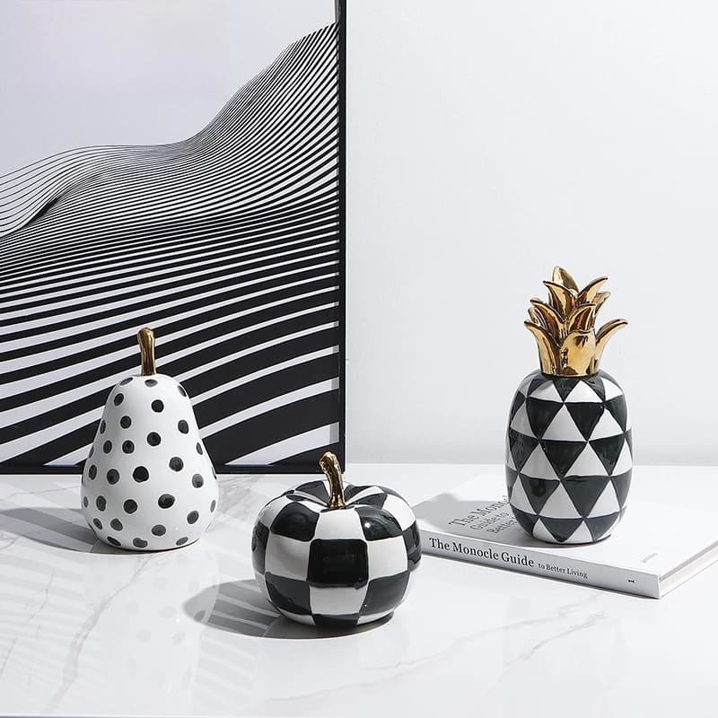 Nordic light luxury creative fruit-shaped ceramic ornaments, high-end handicrafts in the dining room side cabinet