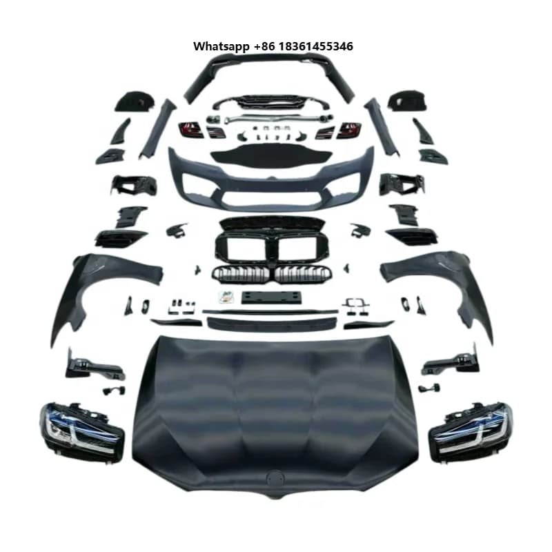 For  5 Series F10 F18 2011-2017 Upgrade G30 M5 Style Bodykit PP Plastic Front Rear Bumpers Hood Fender Grill Lights STLF