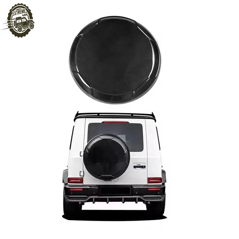 Car Exterior Accessories Benz G Wagon Tire Cover Dry Carbon Fiber TC Style Spare Wheel Covers for Mercedes W464 Spare Tire Cover
