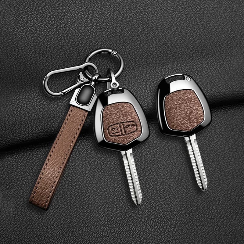 2/3 Buttons Zinc Alloy Leather Car Key Case Cover For Mitsubishi Lancer EX Evolution Grandis Outlander Protector Accessories