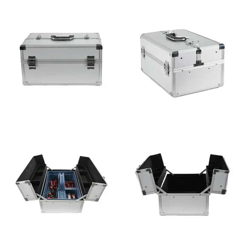 Customizable-Zhixing factory custom production, double open cover aluminum alloy toolbox, tool tray hardware toolbox