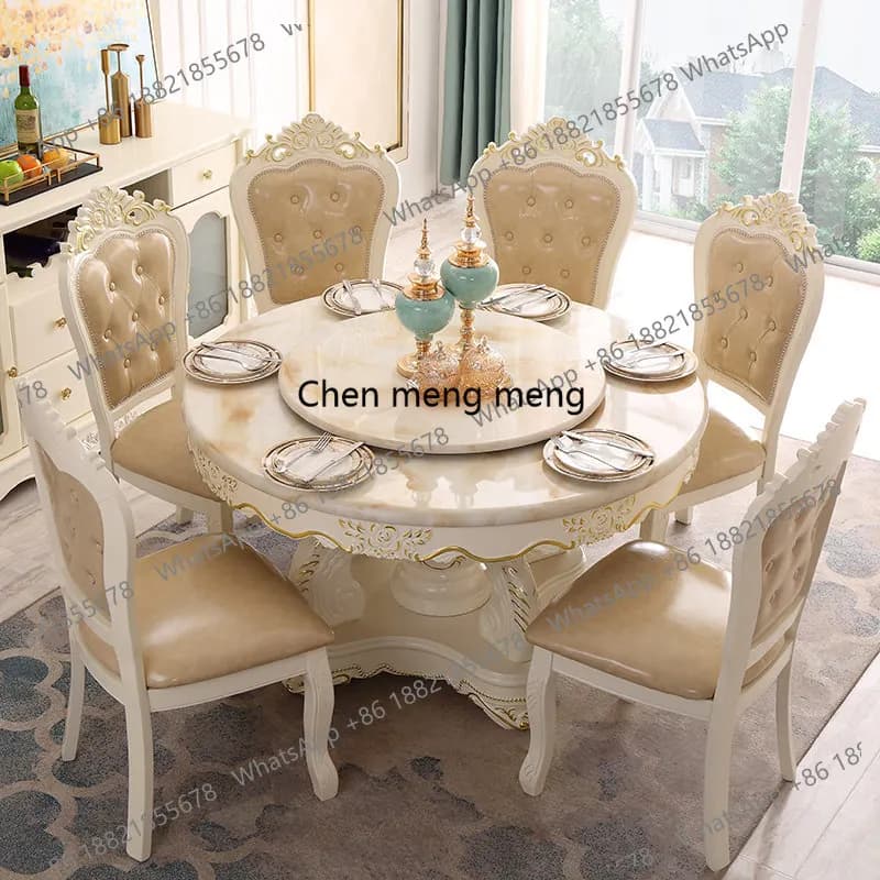Party Modern Industrial Dining Table Design Round Nordic Marble Dining Table Kitchen Luxury Mesa Comedor Furniture For Home