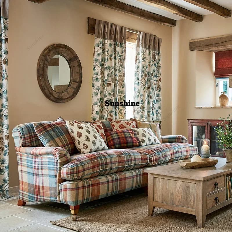 Designer Living Room Sofas Three Seater Modern Nordic Lazy Chaise Couch Puffs Accent Soft Divani Per Soggiorno Furniture HomeY