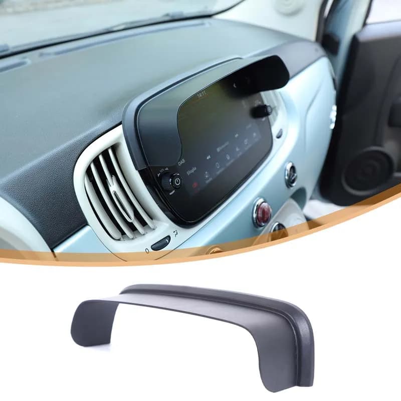 For Fiat 500 2016-2025+ABS Black Car styling Car Navigation Screen Visor Decorative Stickers Car Interior Protection Accessories