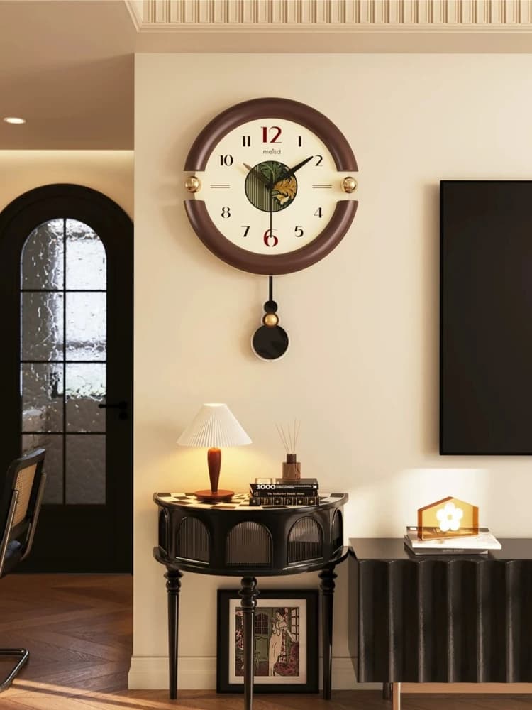 Creative Art Swinging Wall Clock Home Decor Retro Style Silent Clock Living Room Bedroom Watch Kitchen Decoration Quartz Clock