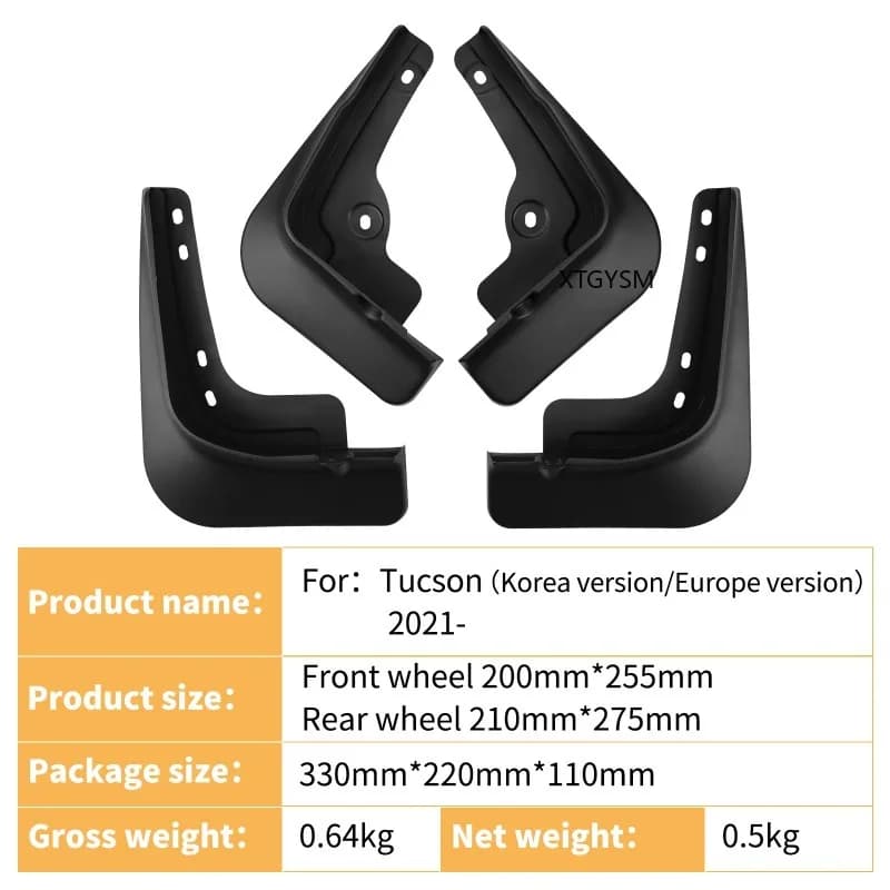 Auto Mudguards Fenders for Hyundai Tucson Korea European Edition 2021 Black ABS Car Accessories Tire Protection Vehicle Decor