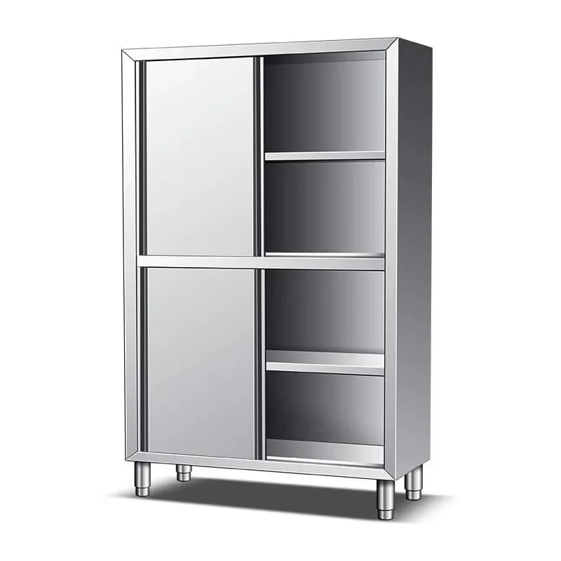 Commercial cleaning cabinet, stainless steel with drawers, food cabinet