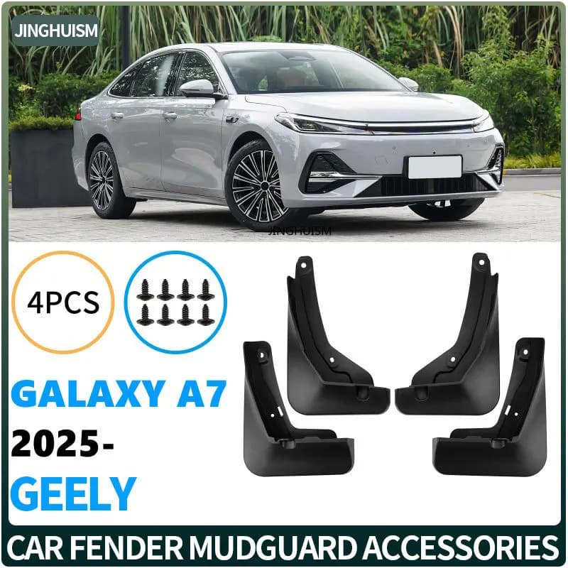 For Geely Galaxy A7 2025 Car Accessories Mud Flaps For Fender Protectors Black Mudguards For Wheel Tire Splash Prevention