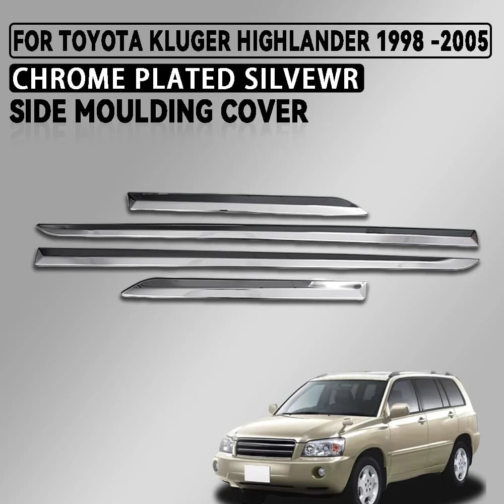Abs Chrome Plated Silver Car Side Moulding Cover For Toyota Kluger Highlander 1998 - 2005 Car Accessories Exterior Decorate