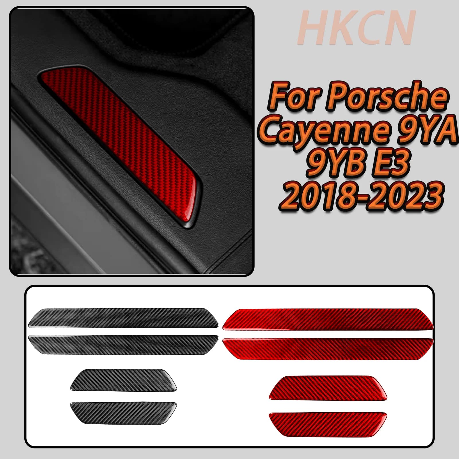 For Porsche Cayenne E3 9YA 9YB 2018-2023 Real Carbon Fiber Car Door Interior Door Sills Cover Trim Car Interior Accessories