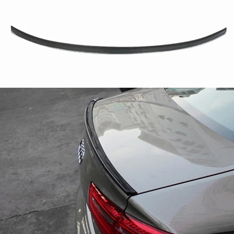FOR AUDI A6 C7 Sedan S Style Carbon Fiber FRP unpainted glossy black Forged carbon Rear Spoiler 2012-2016 Trunk Wing