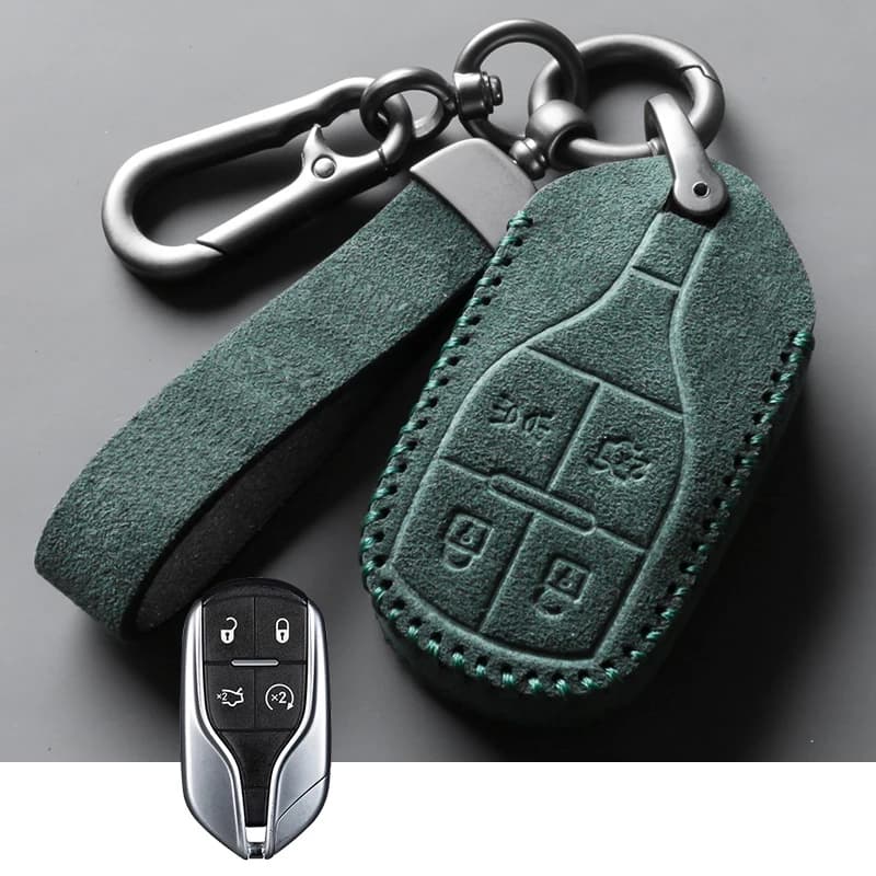 Luxury Suede Car Key Case Cover Bag for Maserati Levante Ghibli Carkey Accessories Protective Shells