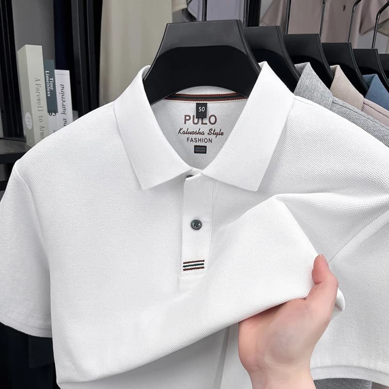 2026 Summer Men's Business Casual Collared Short-Sleeved Polo Shirt