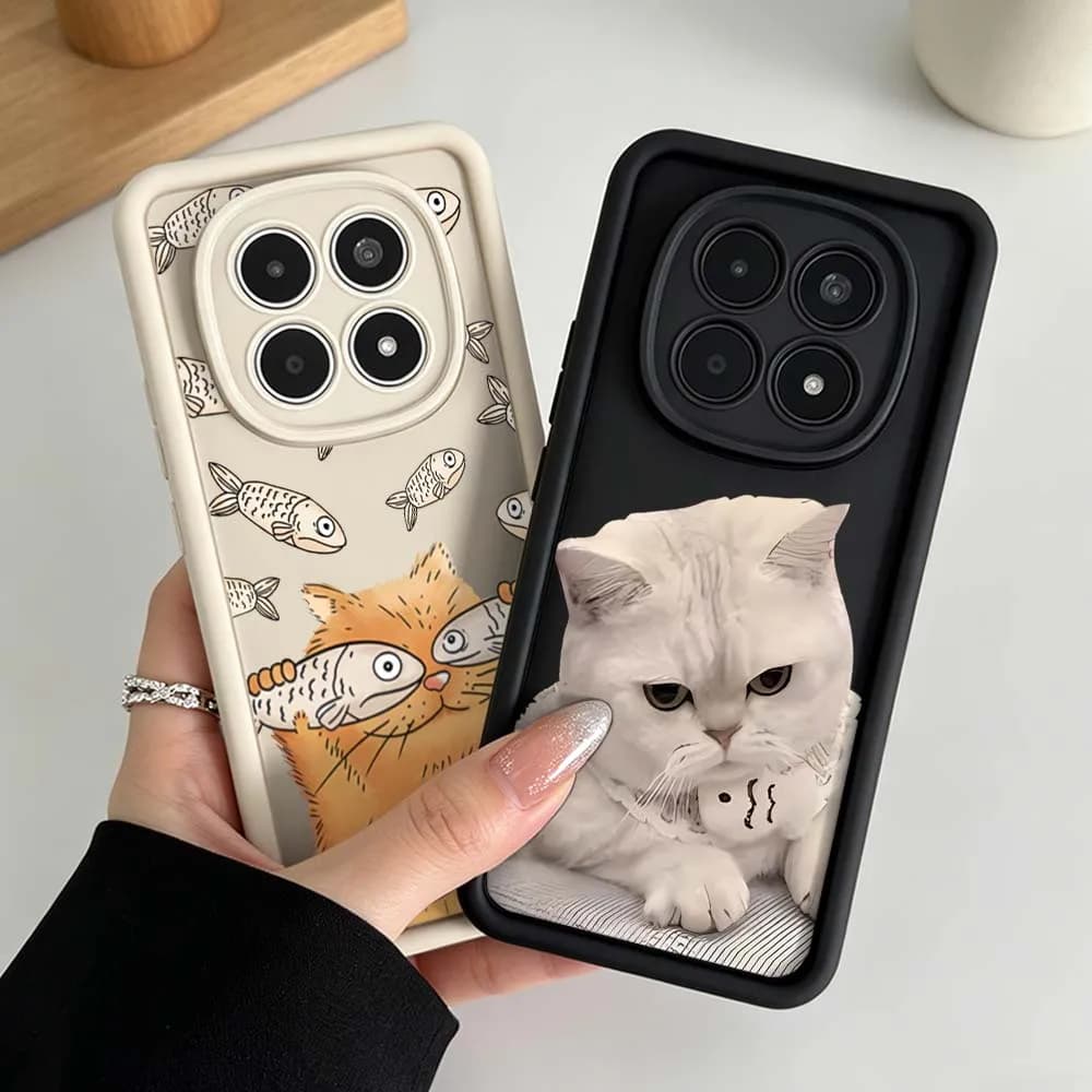 White British Shorthair Cat Silicone Case For Xiaomi Redmi Note 15 14 13 12 11 10 14S 11S Pro Plus 5G Soft Phone Case