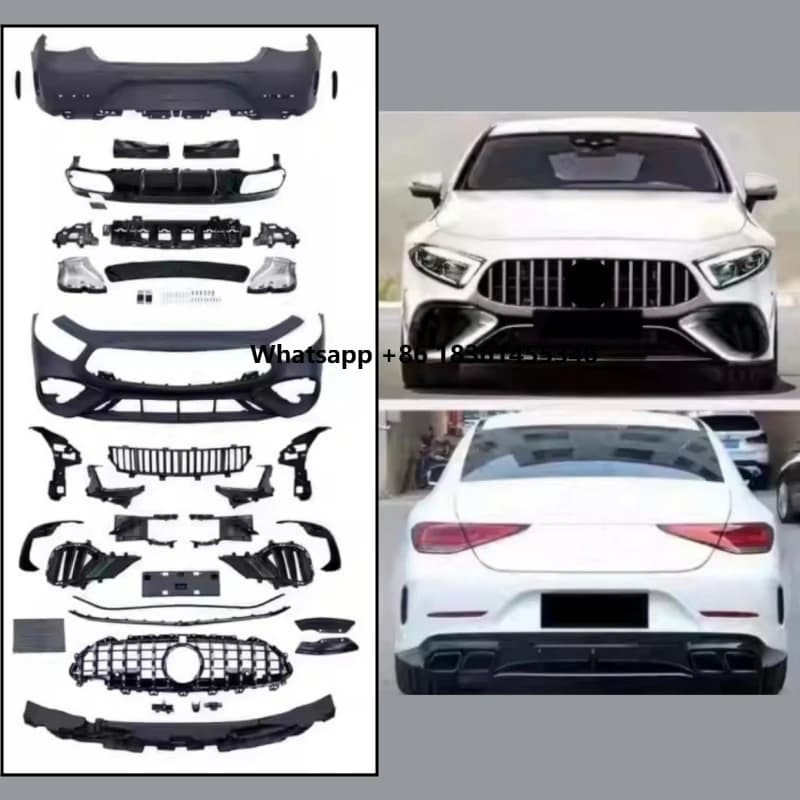Car Body Kit for CLS W257 CLS260 CLS300 CLS350 19-23 Modified Front Rear Bumper Grille Rear Lip Tail Throat