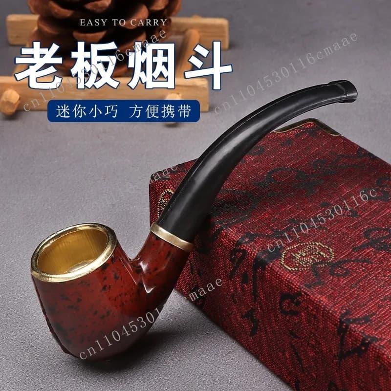 New Hot Sale Mini Portable Boss Small Pipe Resin Bent Simple Beginner Practice Pipe Smoking Set