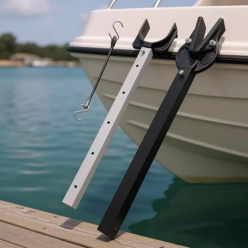 Adjustable outboard engine bracket, stern plate protection bracket