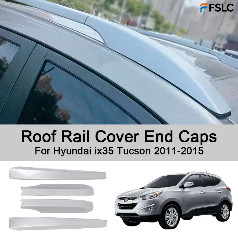Car Decoration Roof Rail Cover End Caps For Hyundai ix35 Tucson 2011-2015 Silver Car Styling Upgrade Modify A Car
