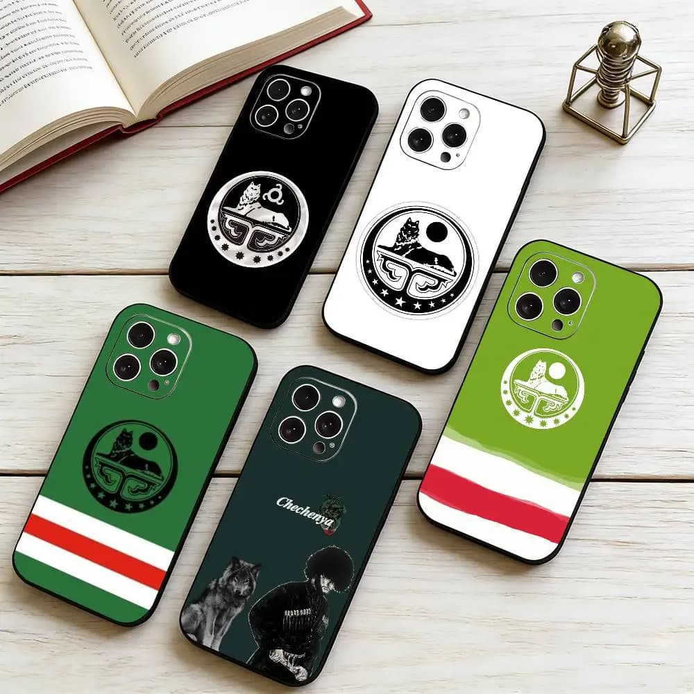 Chechnya Flag Chechen Wolf-F  Phone Case For iPhone 17,16,15,14,13,12,11 Plus,Pro Max,XS,Soft Silicone Black Cover Gift