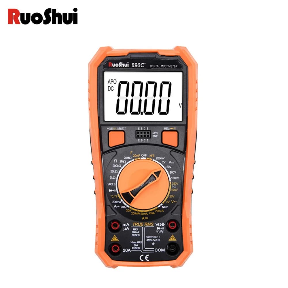 RuoShui VC890C+ Multimeter True RMS Professional High Accuracy Digital Multimeter with Shockproof Holster Electrician Multimetro