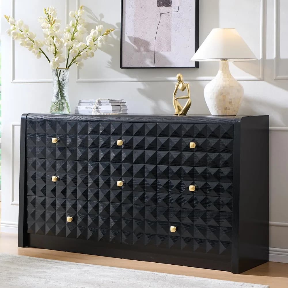 Modern 8 Drawer for Bedroom, Wooden Large Dressers &Chests of Drawers w/Two Different  Sizes, Mid Century Modern