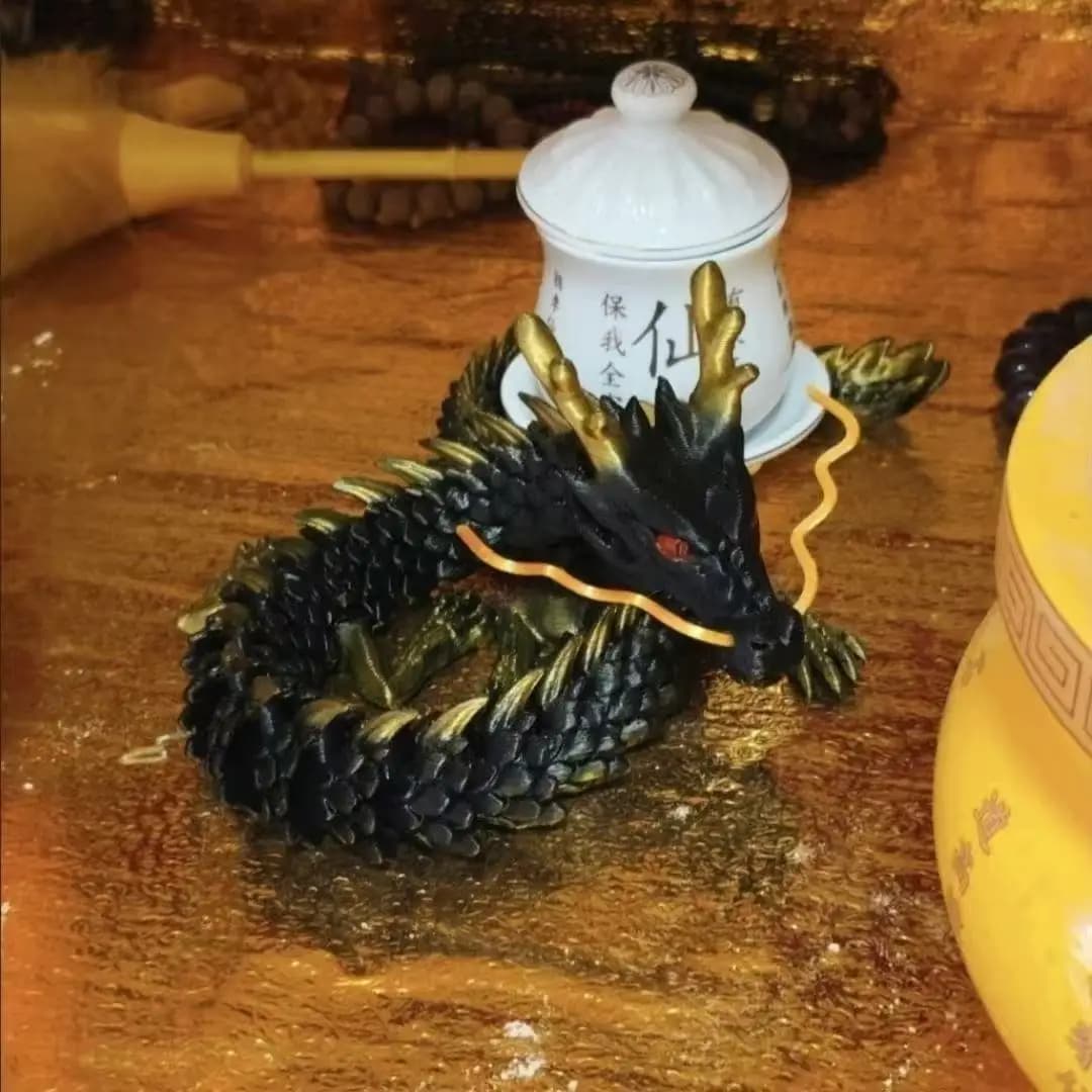Large 60/80cm 3D Printed Dragon Model Creative Joint Movable Desktop Ornaments Kids Adult Bedroom Office Decorations Gift Dragon