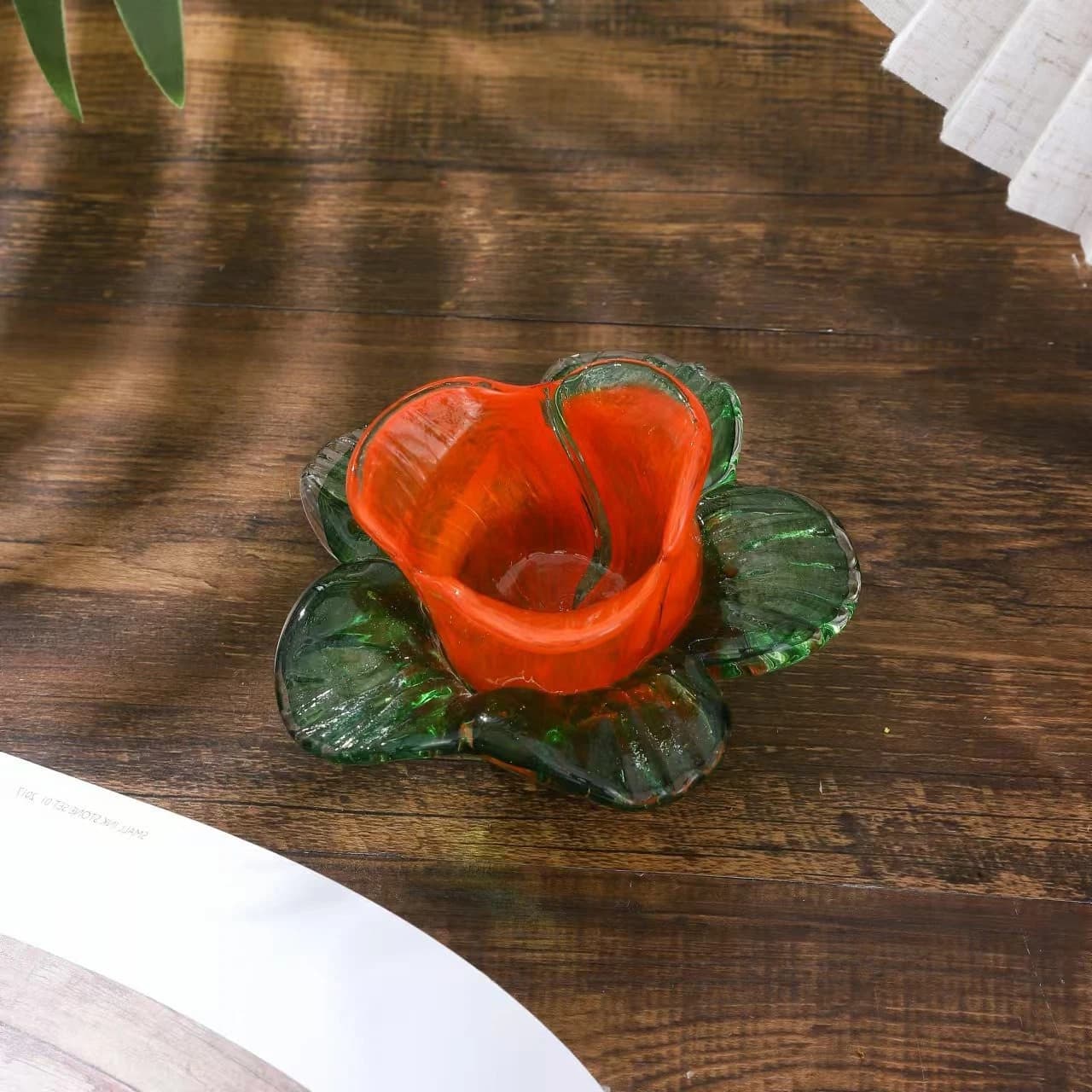 X20Glass Candlestick Flower Tulip-shaped Candle Holder Candle Stand Artificial Flowers Holders Candle Stick Holder Home