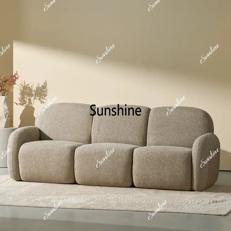 Small apartment fabric sofa, French cream-style living room leisure sofa