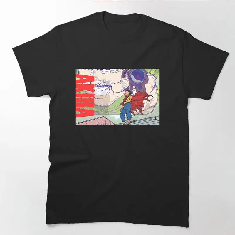 Akira Cyberpunk City Explosion Gift T‑Shirt Katsuhiro Otomo Retro Manga Shotaro Kaneda Neo‑Tokyo Anime Print Short Sleeve Tops