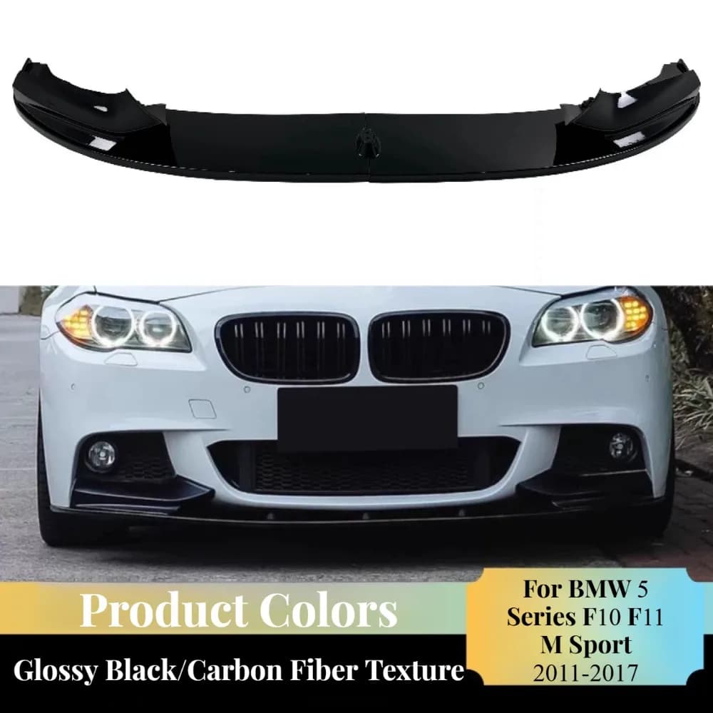 For BMW 5 Series F10 F11 M Sport 2011-2017 Front Lip Splitter Chin Spoiler PP Sport Durable Upgrade Body Kit Performance Style