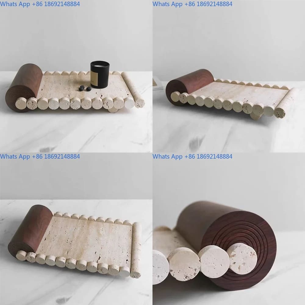 Creative Wabi Sabi Style Marble Resin Stone Tray for Living Room Bedroom Jewelry Storage Decorative Plate