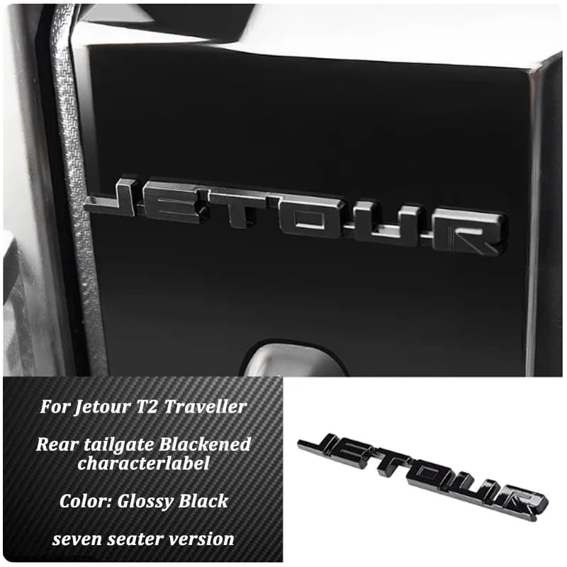 For T2 Chery Jetour 2023 2024 2025 Blackened Tail Letter Label Rear Door Logo Modification Accessories