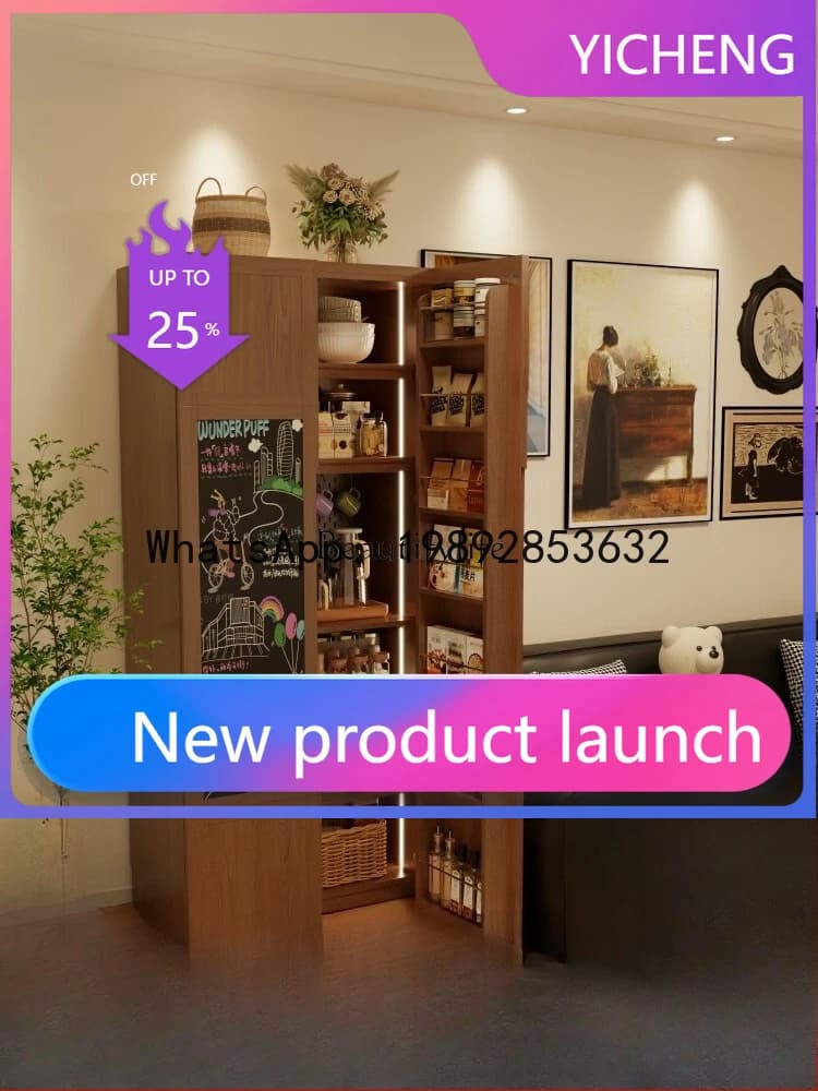 QQ Solid wood dining side cabinet integrated storage storage side cabinet against the wall