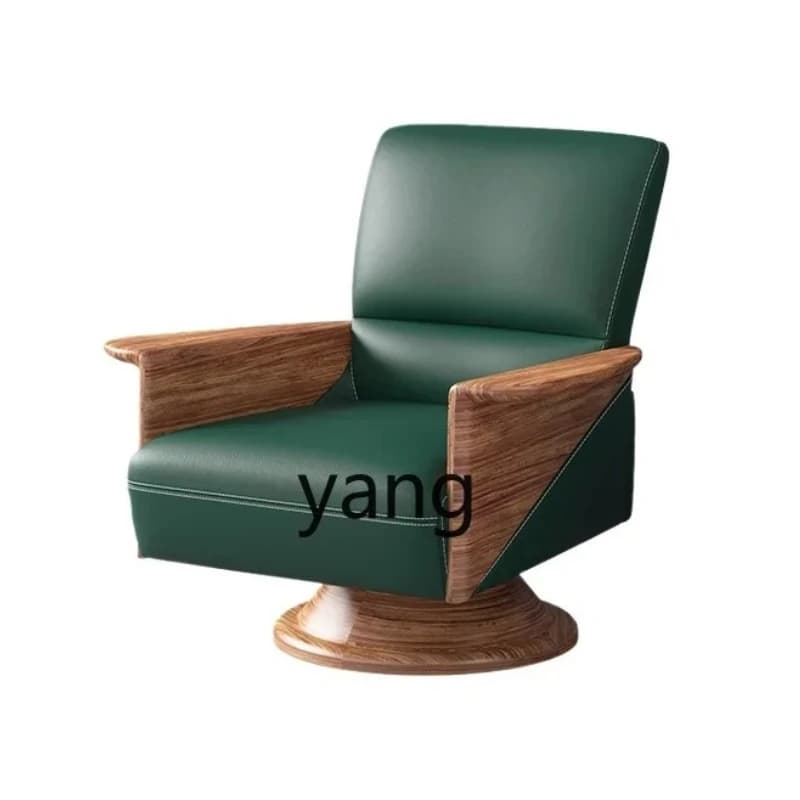 LTT  Simple Modern Ugyen Wood Leather Sofa Armchair Living Room Balcony
