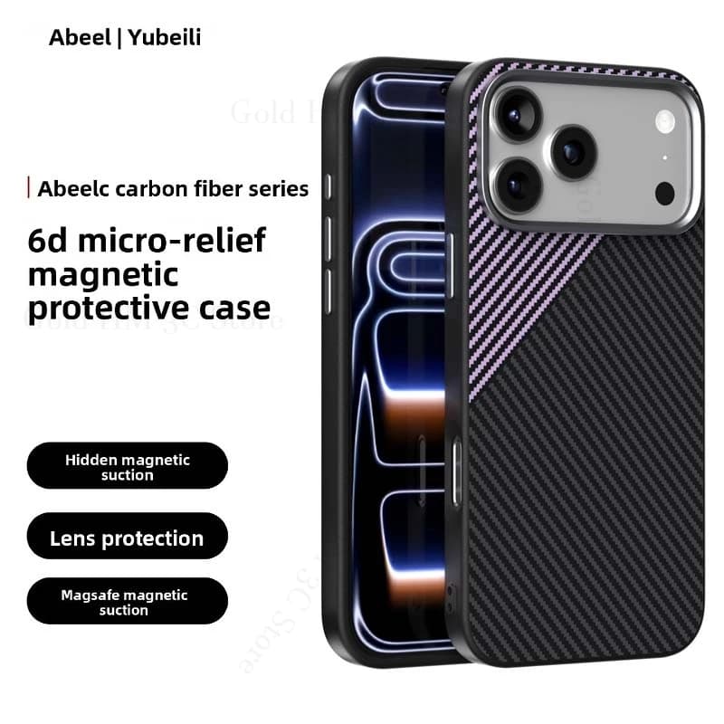 Luxury Kevlar Carbon Fiber Wireless Charging Case For iPhone 17 Air 16 E 15 Pro 14 Plus 13 Pro Max For Magsafe Shockproof Cover