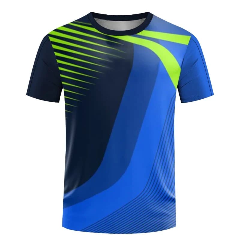 2025 New Quick Dry Table Tennis Uniform Men's Printed T-Shirt Breathable Women's Fitness Wear Badminton Training Top