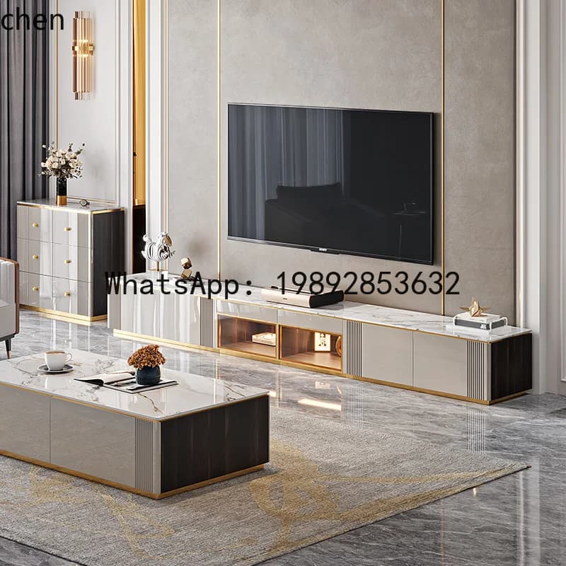 modern light luxury combination laser TV cabinet is suitable for large apartments