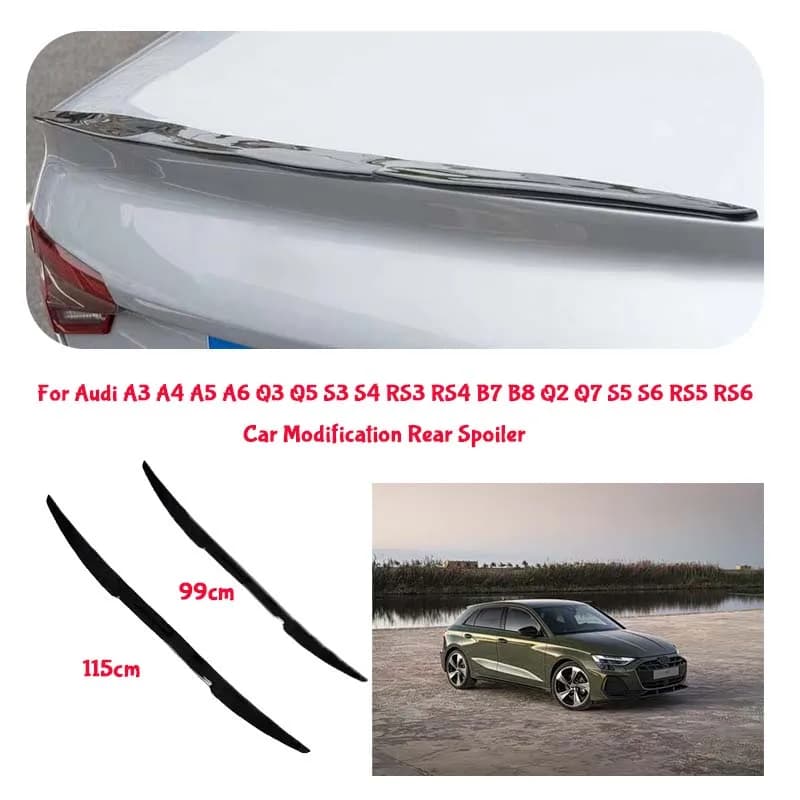 For Audi PVC Material Car Special Tail Wing Punch-Free Integrated Paste Auto Spoiler car wing