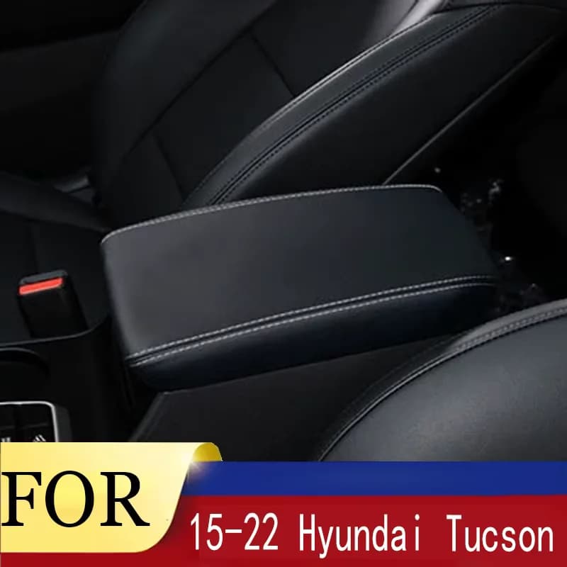 FOR 2015-2018 Hyundai Tucson Car Center Armrest Box Leather Cover Hand Box Protective Leather Automotive Interior Modification
