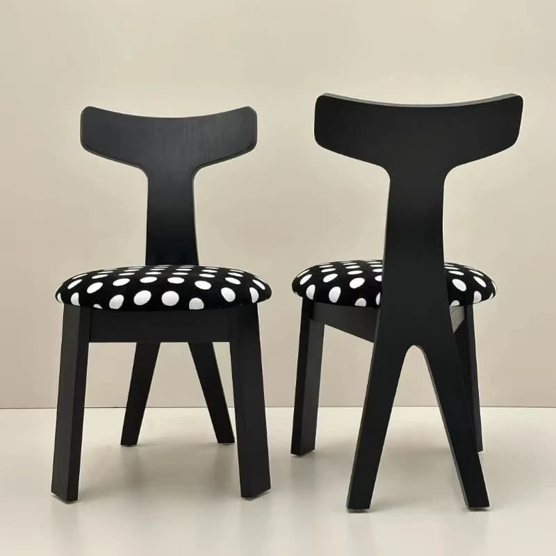 Medieval style solid wood dining chair 2026 new French family back chair light luxury soft bag dining chair