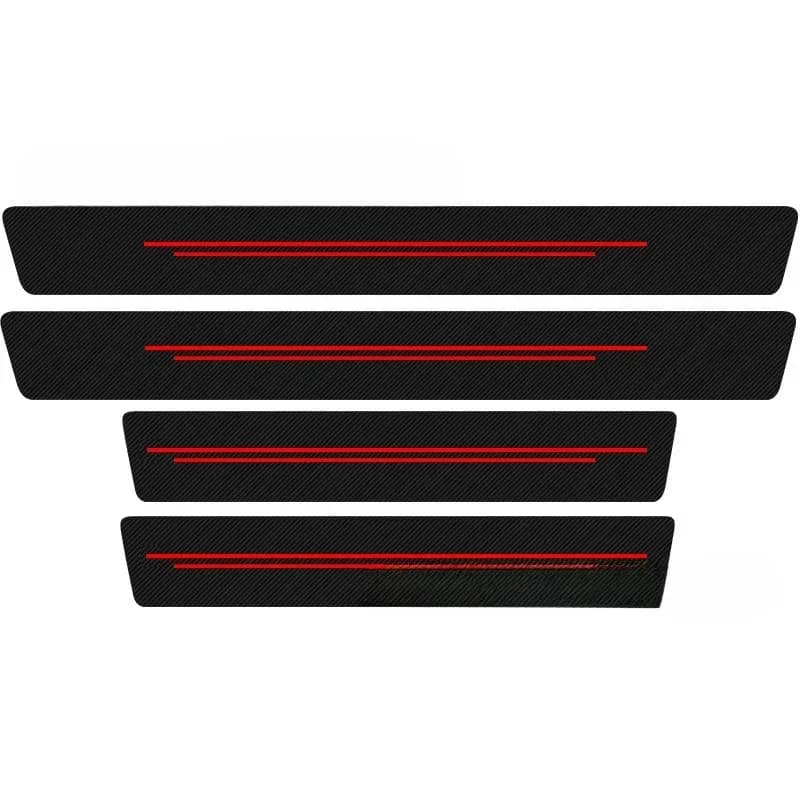 4pcs car threshold protection sticker, carbon fiber threshold protection strip, general-purpose door anti-scuffing auto parts.