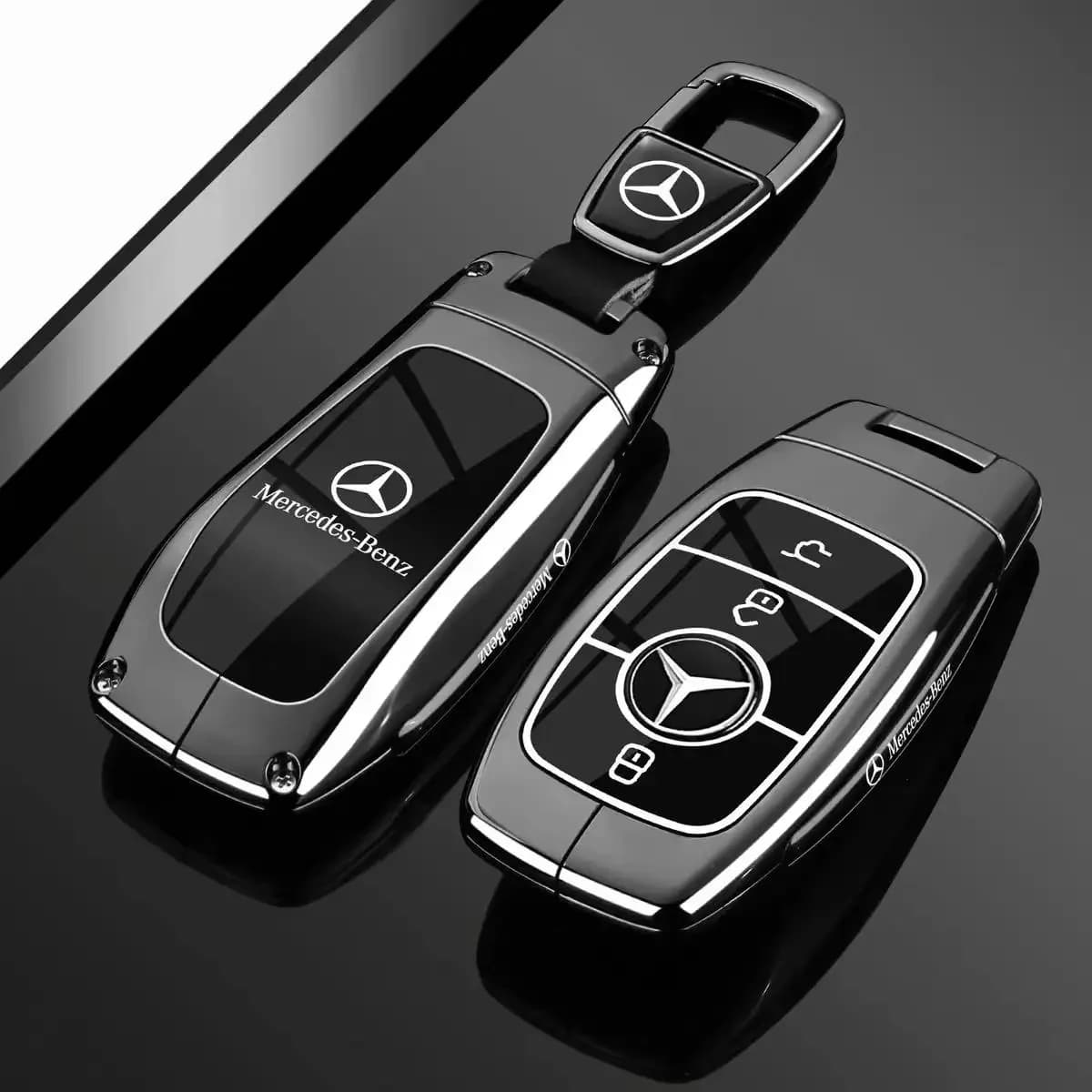 Car Key Case Cover for Mercedes-Benz A B C E G S Class CLA CLS GLA GLB GLC GLE GLS EQA EQB EQC 3 Buttons Auto Accessories