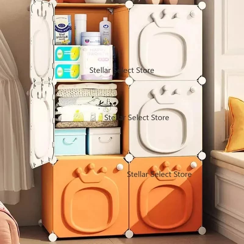 K  Kids Wardrobe Organizer Storage Living Room Portable Foldable Space Saving Modern Closet Minimalist