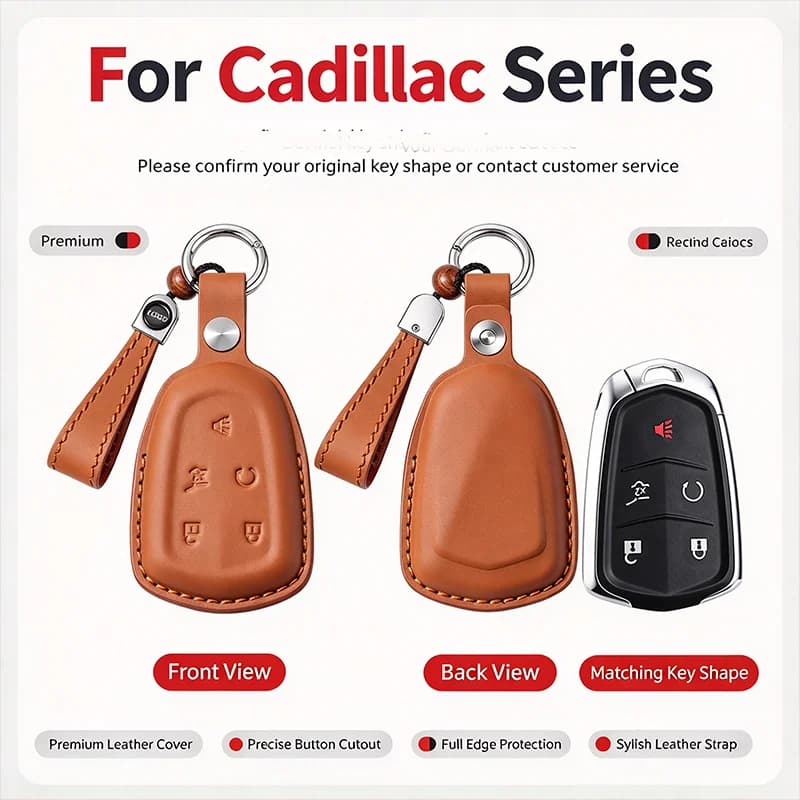 For Cadillac XT5 XT4 XT6 XTS CT4 CT5 CT6 ATSL SRT GT4 Shield Shape Car Key Case Cover Key Fob Buckle