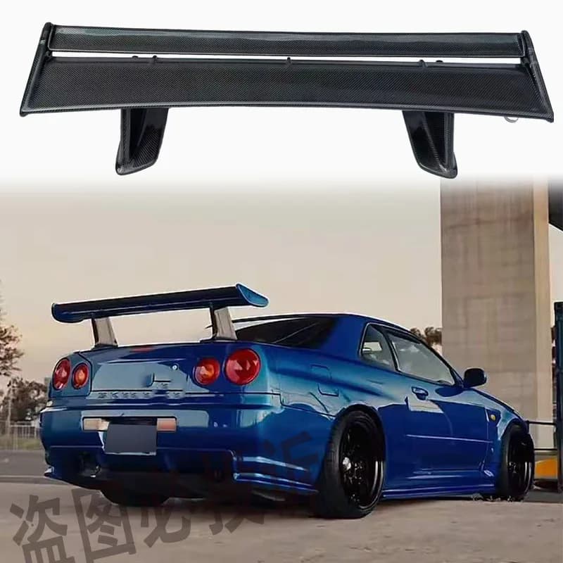 For Nissan Skyline R34 R32 GTR modified high-quality carbon fiber/resin OEM wing car parts rear spoiler high spoiler legs