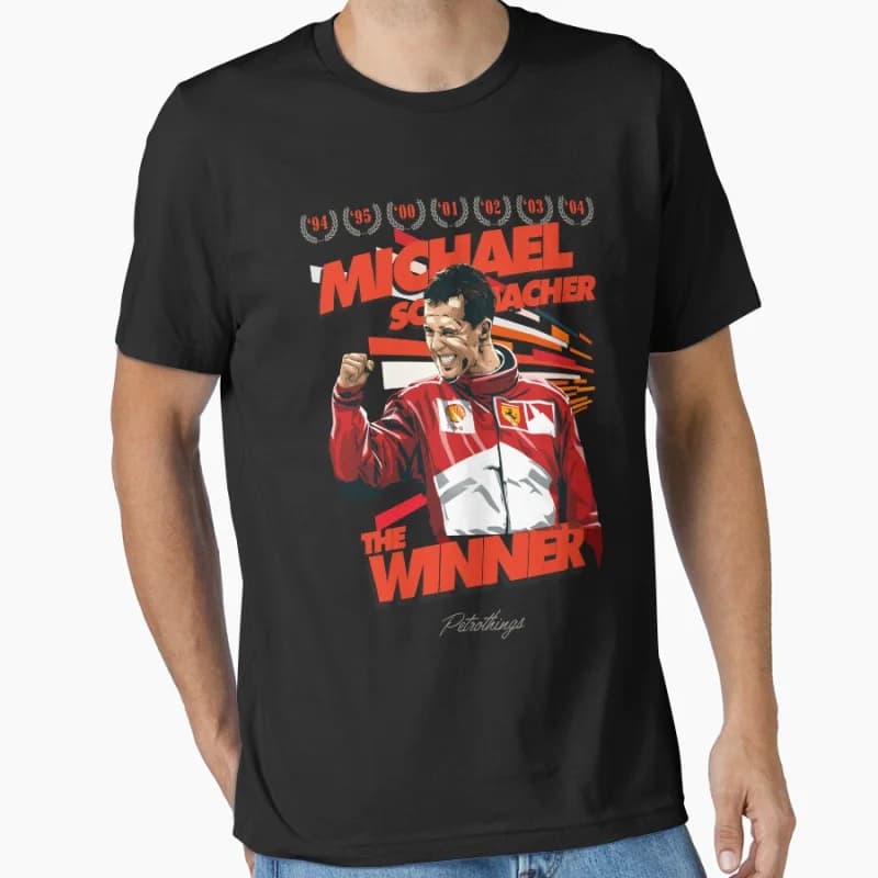 Michael Schumacher The Winner Race car driver motor sports vintage The King Legend racing T Shirt large size Adult tops S-6XL