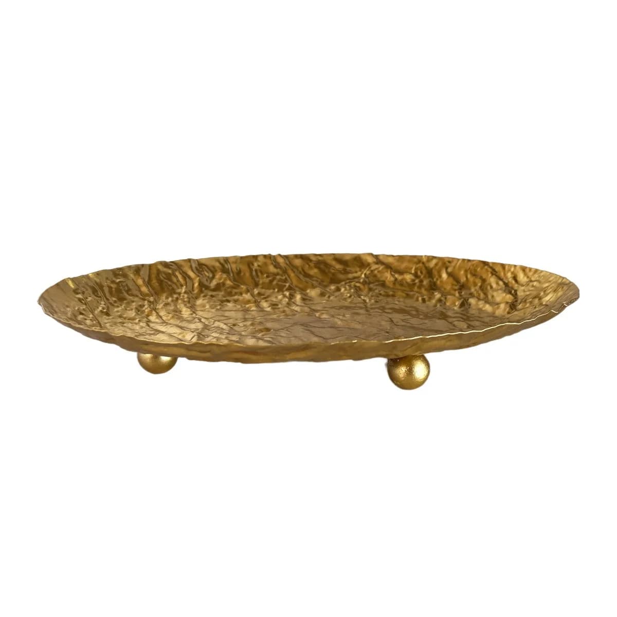 Wrought Iron Storage Tray Golden Hammer Texture Key Holder Plate Desktop Organizer for Entryway Table Jewelry Sundries Storage