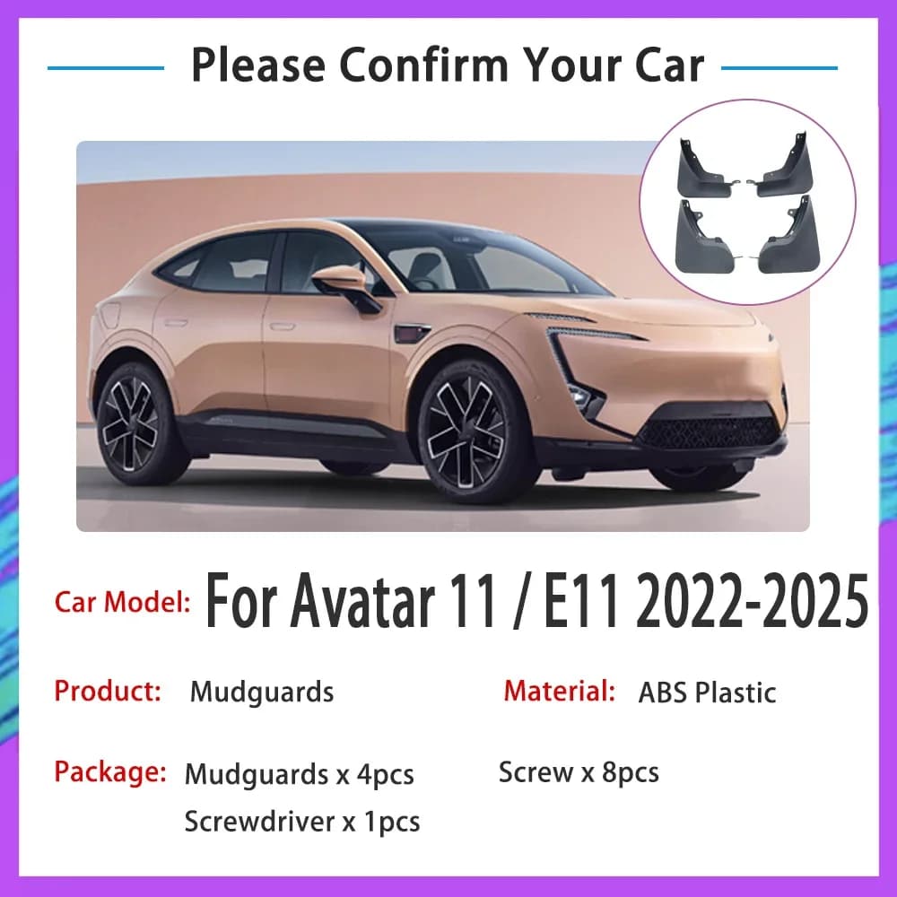 Avatar 11 car 2022-2026 front and rear wheel mudguard body kit
