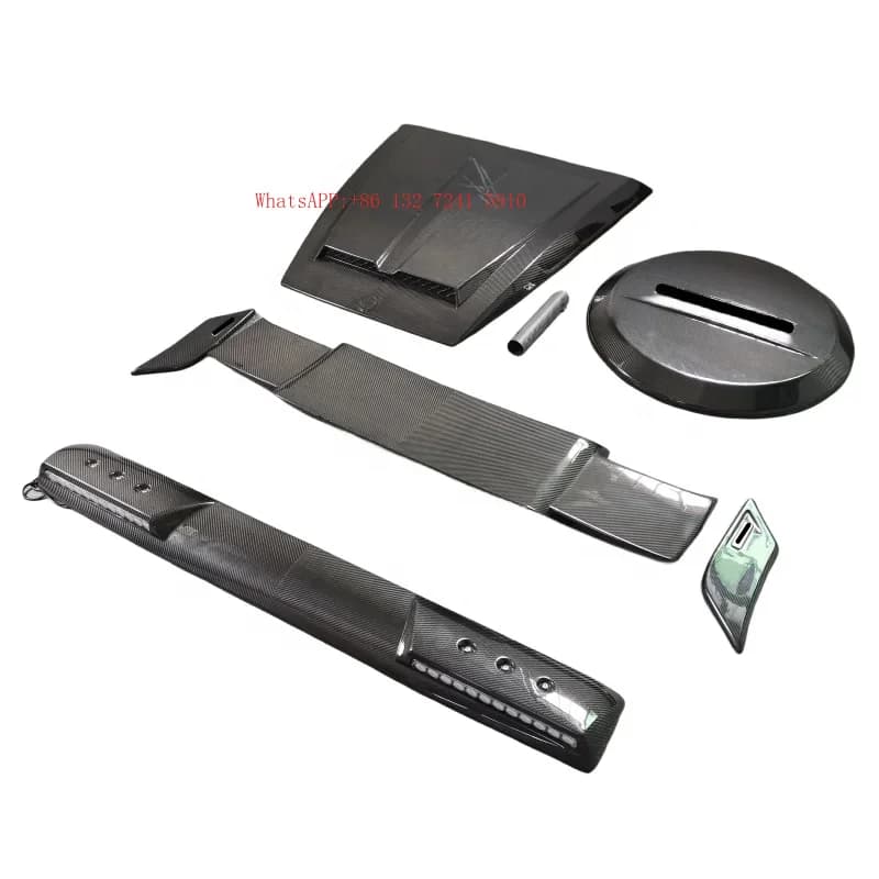 Dry Carbon Fiber Body Kit B Style Rear Spoiler Hood Roof