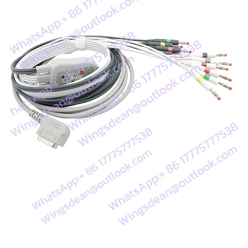 Applicable To KANZ109/ECG108/K131 Thickened Electrocardiogram Machine Lead Wire 15 Pins 12 Guides
